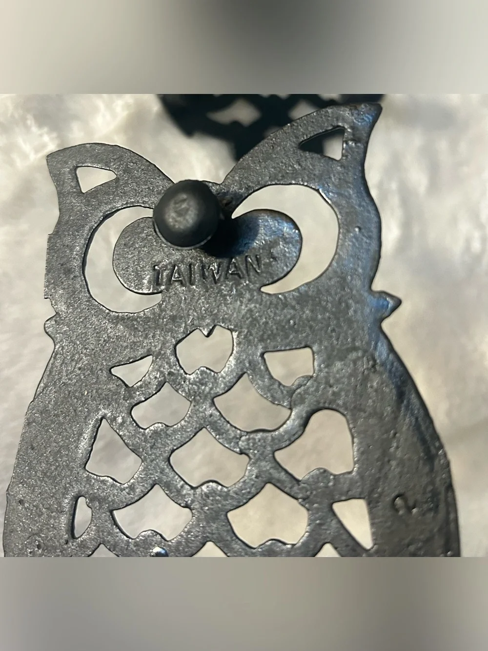 Vintage Cast Iron Owl Trivets - Set of 4